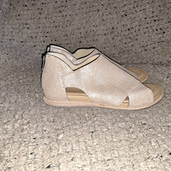 SOFFT-Evonne-Metallic Taupe Suede-Full Coverage-Back Zip Flat-Sz 8.5-NWOB - Picture 5 of 8